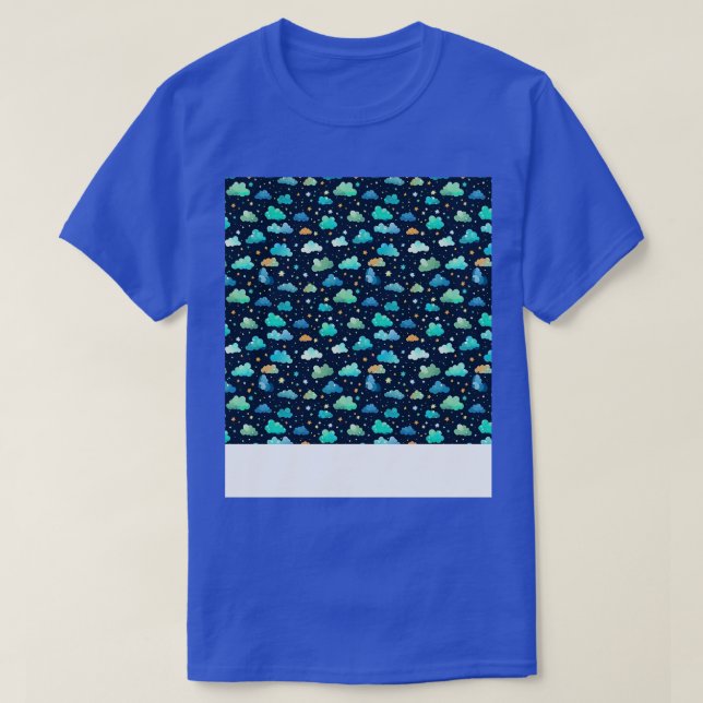 Cloud Seamless Mönster Himlar Cloudscape Flytande  T Shirt (Design framsida)