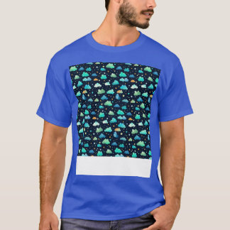 Cloud Seamless Mönster Himlar Cloudscape Flytande T Shirt