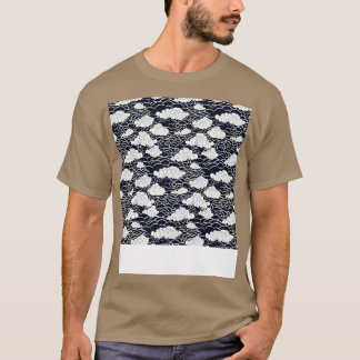 Cloud Seamless Mönster Himlar Cloudscape Flytande  T Shirt