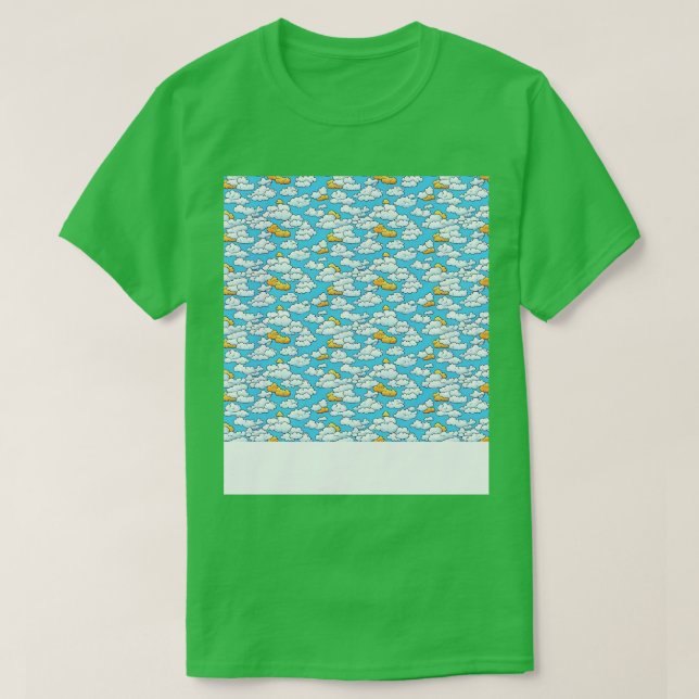 Cloud Seamless Mönster Himlar Cloudscape Flytande  T Shirt (Design framsida)