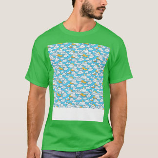 Cloud Seamless Mönster Himlar Cloudscape Flytande T Shirt