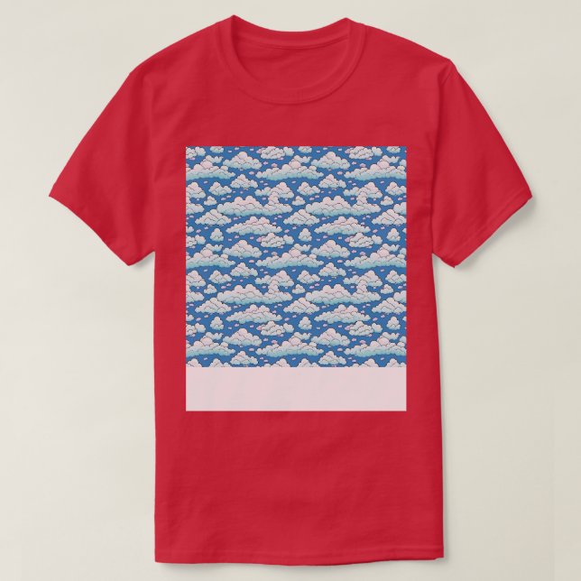 Cloud Seamless Mönster Himlar Cloudscape Flytande  T Shirt (Design framsida)