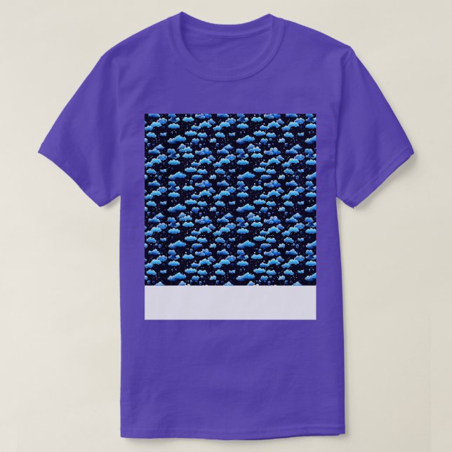 Cloud Seamless Mönster Himlar Cloudscape Flytande  T Shirt (Design framsida)