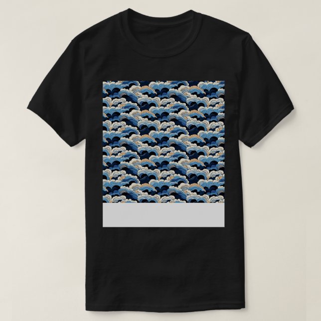 Cloud Seamless Mönster Himlar Cloudscape Flytande  T Shirt (Design framsida)