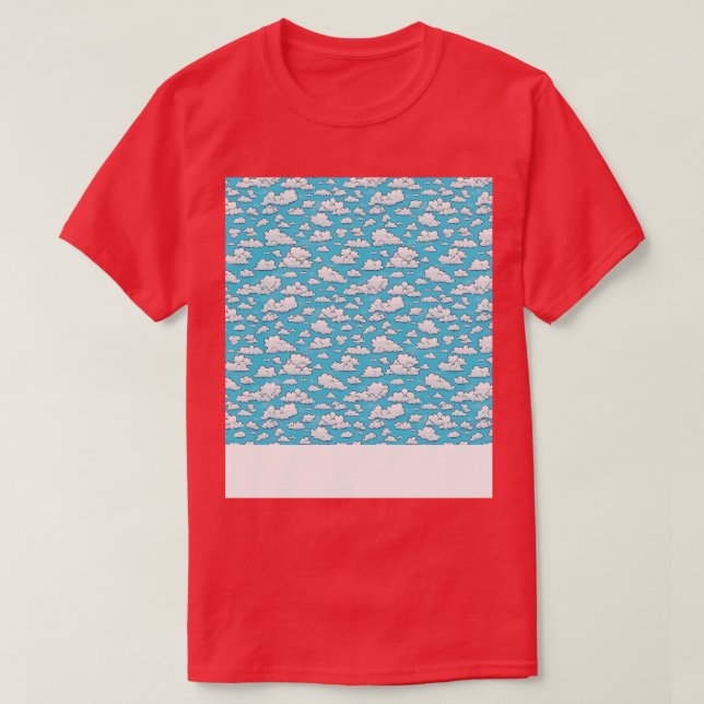 Cloud Seamless Mönster Himlar Cloudscape Flytande  T Shirt (Design framsida)