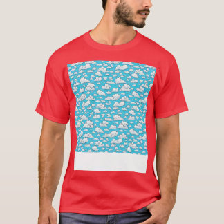 Cloud Seamless Mönster Himlar Cloudscape Flytande T Shirt