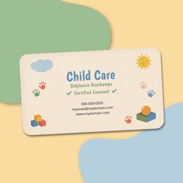 Cloud & Smiling Sun - Barnomsorg Visitkort (Cloud & Smiling Sun - Child Care Business Card)