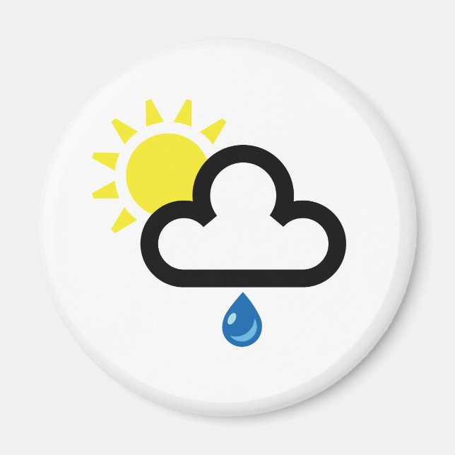 Cloud Sol Rain Symbol Magnet (Framsidan)