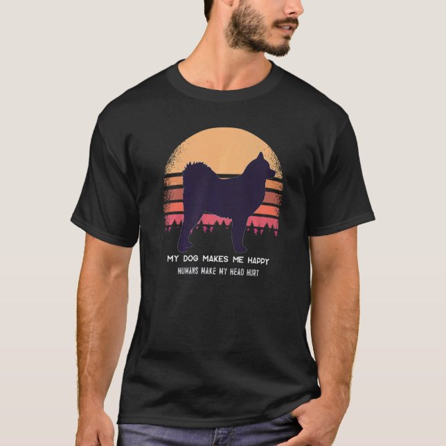 Cloud Spitz German Spitz Retro 22 T Shirt (Framsida)