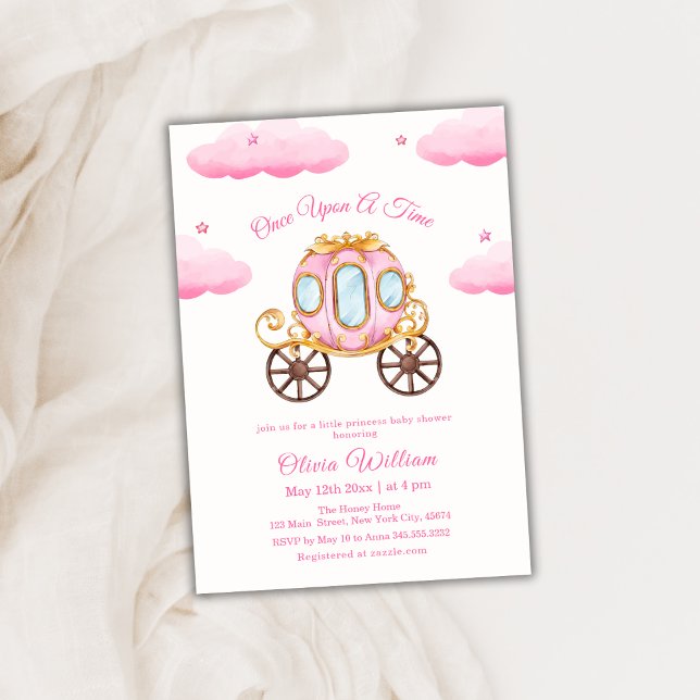 Cloud Star Fairytale Princess Carriage Baby Shower Inbjudningar (Cloud Star Fairytale Princess Carriage Baby Shower Invitation)