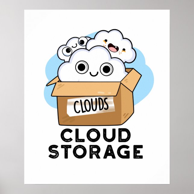Cloud Storage Funny Weather Technology Pun Poster (Framsidan)