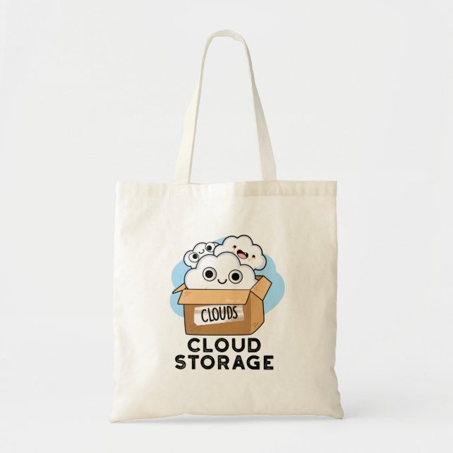 Cloud Storage Funny Weather Technology Pun Tygkasse (Framsidan)