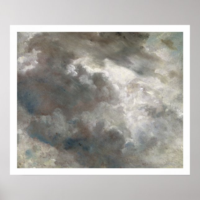 Cloud Study, 1821 (olja på papper fastställd på pa Poster (Framsidan)