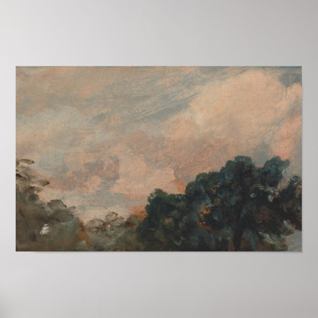 Cloud Study with Träd - John Constable Poster (Framsidan)
