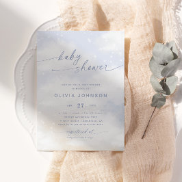 Cloud ThBäste Baby Shower Blue Inbjudningar