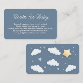 Cloud Theme Baby Shower Blue Bok Request Tilläggskort