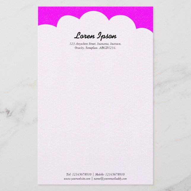 Cloud Top - Magenta Brevpapper (Framsida)