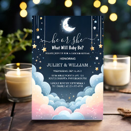 Cloud Twinkle Twinkle Little Star Gender Reveal Inbjudningar