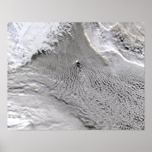 Cloud vortices utanför Jan Mayen Island Poster