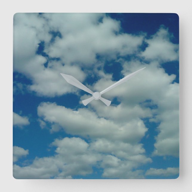 Cloud Wall Clock Fyrkantig Klocka (Framsida)