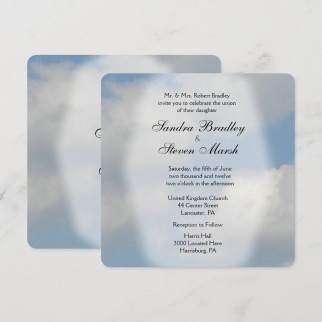 Cloud Wedding-inbjudningar Inbjudningar (Fram/baksida)