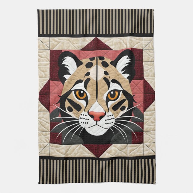 Clouded Leopard Quilt Kökshandduk (Vertikal)
