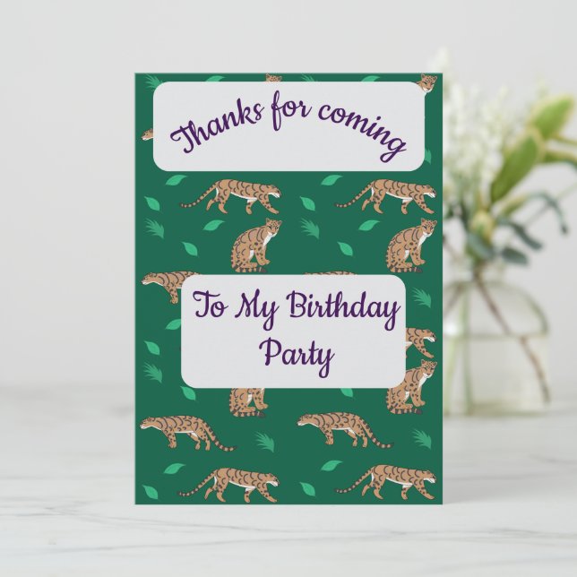 Clouded Leopard Thank you Card Inbjudningar (Stående Fram)