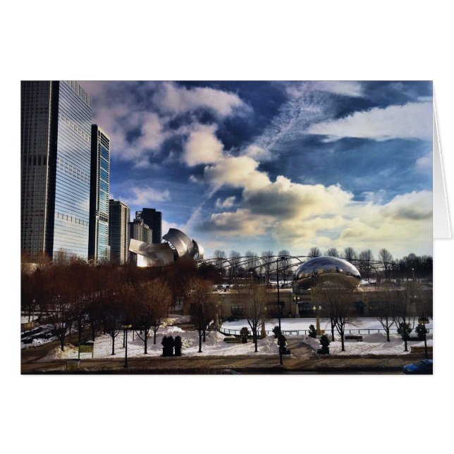Cloudgate på milleniummen parkerar Chicago OBS Kort (Framsidan Horizontal)