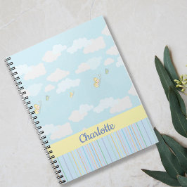Clouds and Butterflies Pastel Personlig Anteckningsbok
