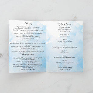 Clouds Bebituary Order of Service Program