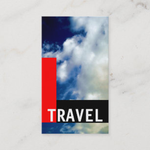 Clouds Black Red Travel Agent Affärskort Visitkort