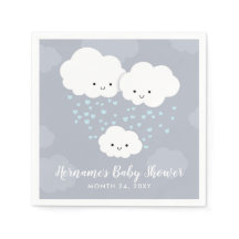 Clouds Family Par Boy Blue Hearts Baby Shower