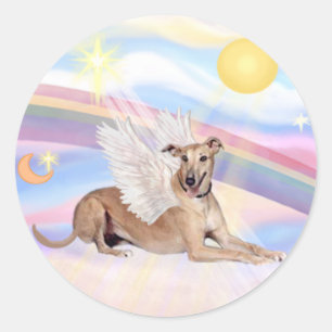 Clouds - Fawn Greyhound Angel (ljuger ner) Runt Klistermärke