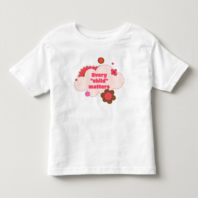 Clouds Flowers 80 s 90-tal Stil Red T Shirt (Framsida)