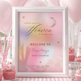 Clouds Heaven Holographic Baby shower Welcome Poster