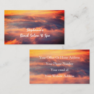Clouds Himlar Artistic Tropical Sunset Spa Salon Visitkort
