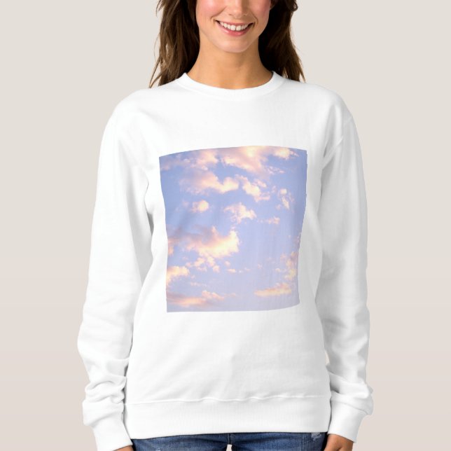Clouds Himlar Rosa Sunset Lila Gift T Shirt (Framsida)