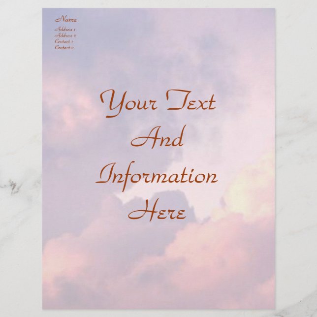 Clouds Letterhead Brevhuvud (Framsida)