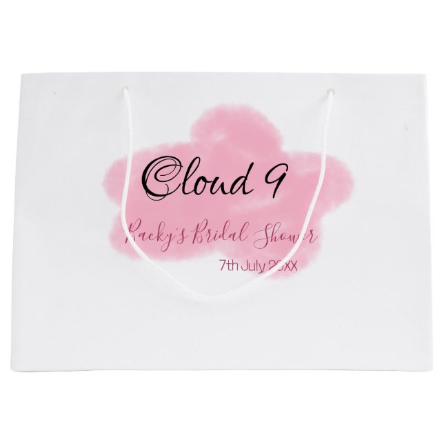 Clouds nine red pastel bridal shower namedate (Framsidan)