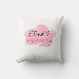 Clouds nine red pastel bridal shower namedate kudde