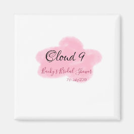Clouds nine red pastel bridal shower namedate magnet