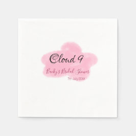Clouds nine red pastel bridal shower namedate pappersservett