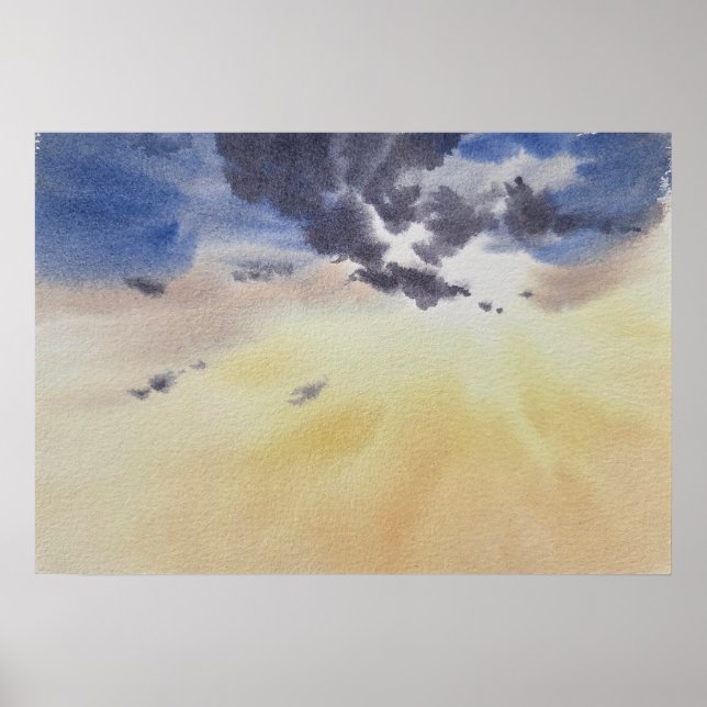 Clouds Painting in Watercolor  Poster (Framsidan)