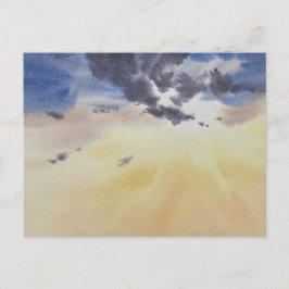 Clouds painting in watercolor  vykort