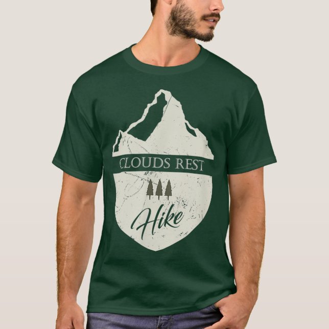 Clouds Rest California Hiking with Mountain T Shirt (Framsida)