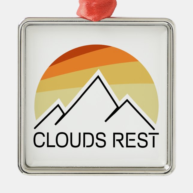 Clouds Rest Mountain Yosemite Retro Julgransprydnad Metall (Framsidan)