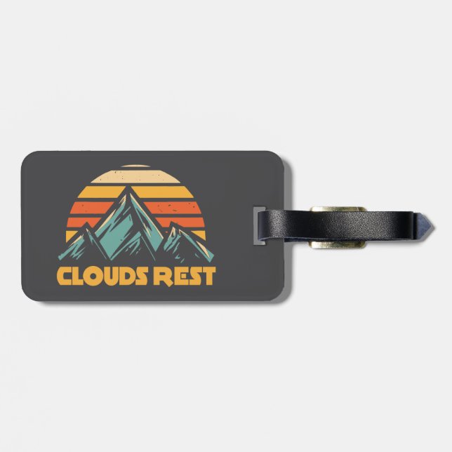 Clouds Rest Mountain Yosemite Retro Turkos Bagagebricka (Baksida Vågrät)