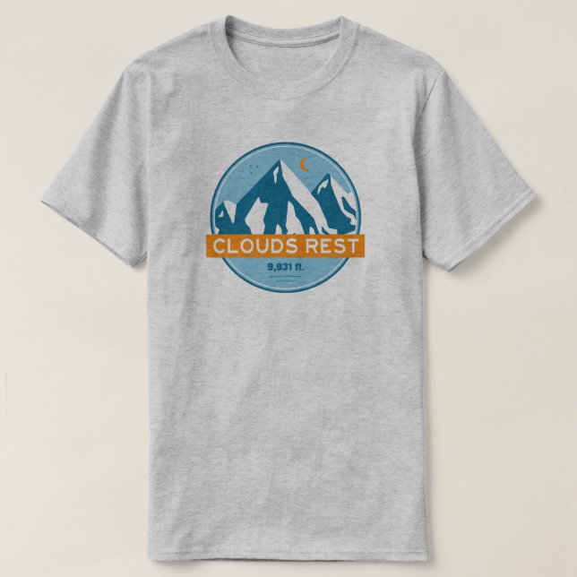Clouds Rest Mountain Yosemite Stars Måne T Shirt (Design framsida)