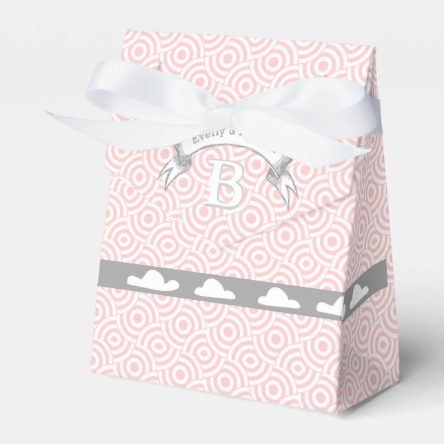 Clouds Rosa Wedns favoritbox Monogram Namn Presentaskar (Framsidan Sidan)
