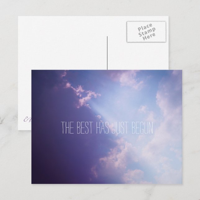 Clouds Sky Inspirational Quote Scenic Photo Vykort (Fram/baksida)